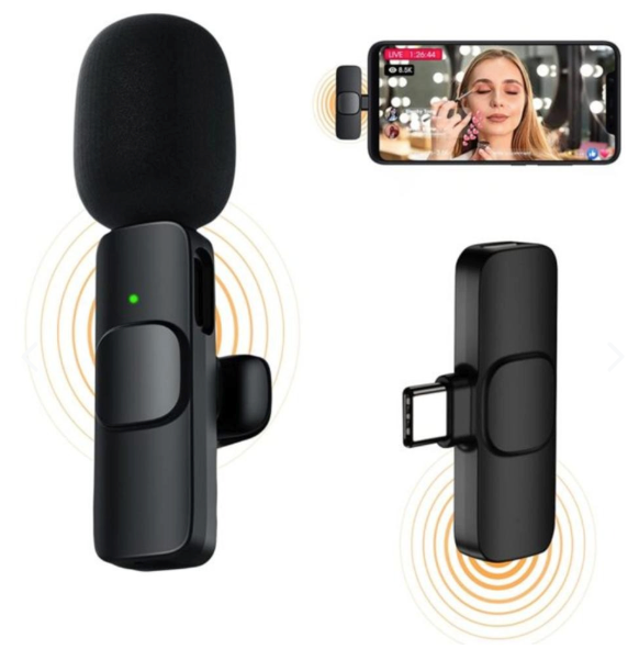 Micrófono Inalámbrico de Solapa con Adaptador Tipo C